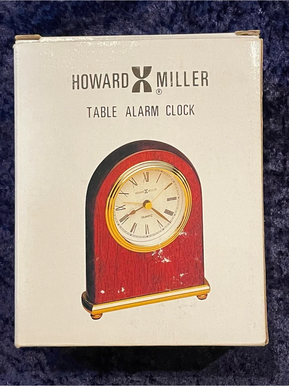 Howard Miller Rosewood Arch Alarm Clock, Model 613-487, Battery-Operated, NIB